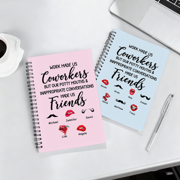 Taccuino a spirale A5 personalizzato con nome, agenda giornaliera, diario, regalo di compleanno per amico e collega.