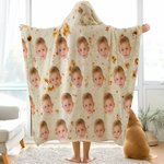 Personalised Tacos Pizza Biscuits Soft Hooded Blanket with Photos Home Decor Birthday Gift for Family Friends