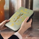 Personalised You Are Beautiful Pink Bow Birth Flower Bouquet Bible Verses PU Leather Bible Cover with Name Birthday Baptism Gift for Christians