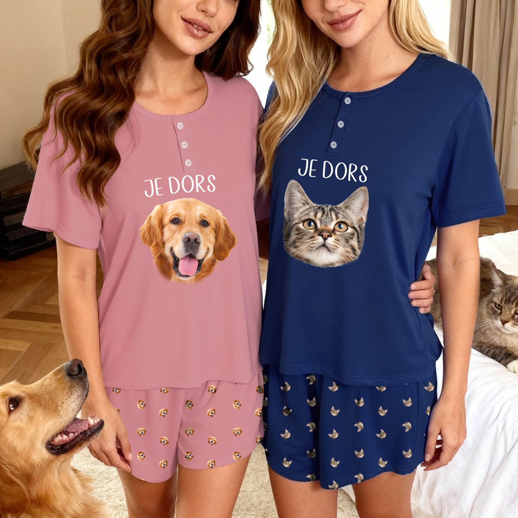 Pyjama Personnalisé Photo Animal | Cadeau de Noël Femme - Callie FR