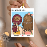 Personalized Fun Me and My Bestie Acrylic Ornament with Name Birthday Anniversary Gift for Besties