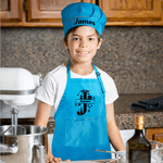 Personalized Christmas Initial Adjustable Kid Apron Chef Hat Set with Name and Pocket Cooking Handcraft Activities Christmas Gift for Boys Girls