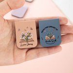 Personalised From The Library Of Birth Flower PU Leather Magnetic Bookmark Clip with Name Birthday Gift for Book Lovers Bookworms