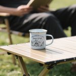 Personalizzato Home Is Where We Park It Campfire Mountain Forest Design 12 oz tazza smaltata con nome Anniversario Regalo di compleanno per coppia