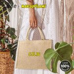 Personalized Long Tailed Marsupilami Leopard Name Large Jute Tote Bag Birthday Gift for Family Friends | Callie × Marsupilami®