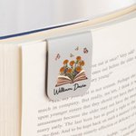 Personalised From The Library Of Birth Flower PU Leather Magnetic Bookmark Clip with Name Birthday Gift for Book Lovers Bookworms