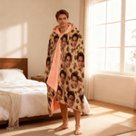 Personalised Tacos Pizza Biscuits Soft Hooded Blanket with Photos Home Decor Birthday Gift for Family Friends