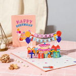 Happy Birthday Balloon Pink Cover Birthday Card