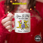 Mug personnalisé en céramique avec nom et année Cadeau de Saint-Valentin pour couple | Callie × Marsupilami®.
