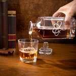 Personalized Infinity Heart Engraved Name Whiskey Decanter Glasses Set with Date and Wooden Box Birthday Anniversary Gift for Men Whiskey Lovers