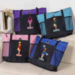 Personalized Cartoon Cheerleading Character Waterproof Mesh Tote Bag with Team Name Game Day Team Gift for Cheerleaders Coaches