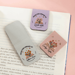 Personalised From The Library Of Birth Flower PU Leather Magnetic Bookmark Clip with Name Birthday Gift for Book Lovers Bookworms