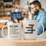 Personalized Best Team Crossword Game 11 oz 15 oz Ceramic Mug with Names Birthday Gift for Family Friends
