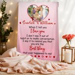 Henkilökohtainen I Love You Heart Photo Soft Throw Blanket nimillä Home Decor Ystävänpäivä lahja pariskunnalle