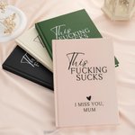 Personalized This Fucking Sucks A5 Grief Journal Notebook with Text Daily Memorial Bereavement Gift for Loss of Dad Mom Wife Husband
