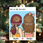 Personalized Fun Me and My Bestie Acrylic Ornament with Name Birthday Anniversary Gift for Besties