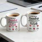 Personalized Work Made Us Coworkers Beard Lip Design Ceramic Coffee Mug with 2-8 Names Daily Use Friendship Gift for Colleagues