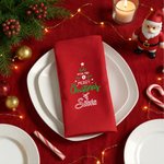 Tovagliolo personalizzato riutilizzabile con nome e scritta a forma di albero di Natale We wish you a Merry Christmas regalo di Natale per famiglia