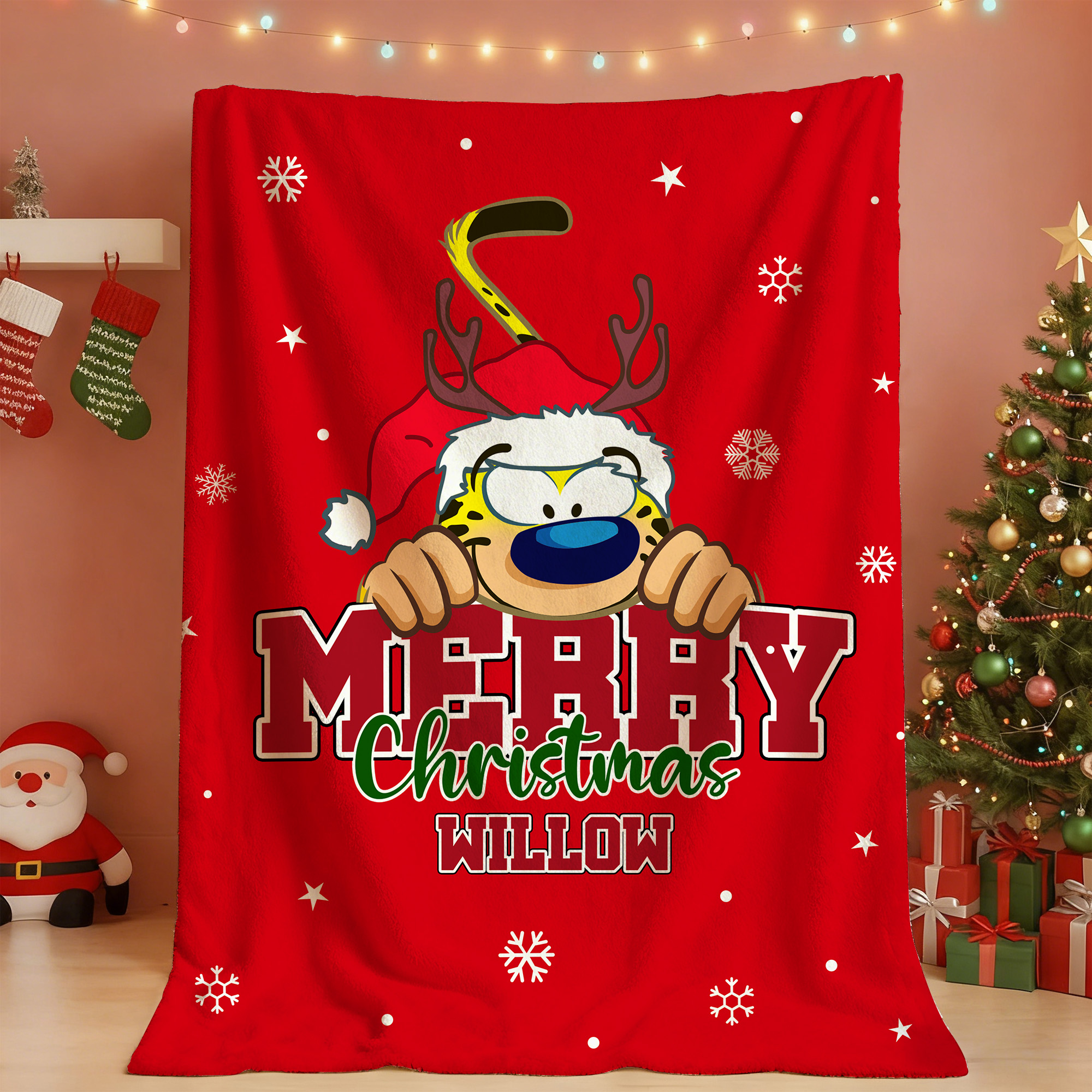 Couverture douce personnalisée avec nom Cadeau de Noël pour les enfants Callie × Marsupilami®