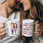 Personalized Cartoon Couple Characters 11 oz 15 oz Ceramic Mug with Names and Text Daily Use Valentine's Day Anniversary Gift for Couple