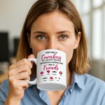 Personalized Work Made Us Coworkers Beard Lip Design Ceramic Coffee Mug with 2-8 Names Daily Use Friendship Gift for Colleagues