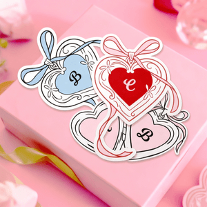 Personalized Multicolour Heart Bow Waterproof Stickers with Initial Valentine's Day Wedding Gift for Couple Women