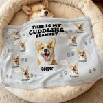 Personalised Paw Print This Is My Cuddling Blanket Face Photo Soft Pet Blanket with Name Home Decor Birthday Gift for Dog Cat Owners