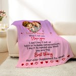 Henkilökohtainen I Love You Heart Photo Soft Throw Blanket nimillä Home Decor Ystävänpäivä lahja pariskunnalle