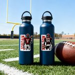 Personalized Football Cartoon Character Waterproof Stickers Labels with Name and Number Competition Day Team Gift for Football Player Team Member