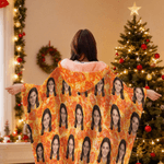 Personalised Tacos Pizza Biscuits Soft Hooded Blanket with Photos Home Decor Birthday Gift for Family Friends