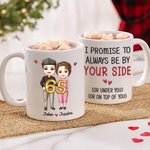 Personalized Cartoon Couple Characters 11 oz 15 oz Ceramic Mug with Names and Text Daily Use Valentine's Day Anniversary Gift for Couple