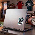 Personalized Football Cartoon Character Waterproof Stickers Labels with Name and Number Competition Day Team Gift for Football Player Team Member