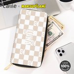 Personalized Cartoon Marsupilami Checkerboard Pattern Hand Wallet Purse with Name and Zipper Birthday Christmas Gift for Her | Callie × Marsupilami®