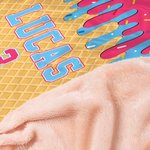 Coperta personalizzata con cappuccio con nome e numero per il gelato di baseball, regalo di compleanno per l'allenatore degli adolescenti.