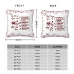 Personalized God Says I Am Toile De Jouy Birth Flower Soft Throw Pillow Cover with Bible Name Home Decor Birthday Gift for Christians Friends