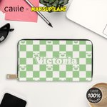 Personalized Cartoon Marsupilami Checkerboard Pattern Hand Wallet Purse with Name and Zipper Birthday Christmas Gift for Her | Callie × Marsupilami®