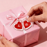 Henkilökohtainen Monivärinen Sydän Bow Vedenpitävä tarroja Initial Ystävänpäivä Häät lahja pariskunnalle Naiset