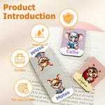 Personalized Cloud Animal Magnetic PU Leather Bookmark Clip with Name Reading Birthday Gift for Book Lovers Kids