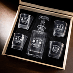 Personalized Camping Theme Whiskey Decanter with Engraved Name and Year Birthday Camping Gift for Bartenders Friends