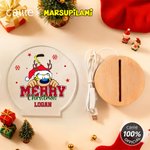 Personalized Santa-Hatted Long Tailed Marsupilami Acrylic LED Night with Name Light Christmas Gift for Kids | Callie × Marsupilami®