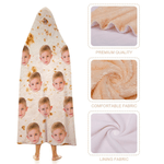 Personalised Tacos Pizza Biscuits Soft Hooded Blanket with Photos Home Decor Birthday Gift for Family Friends