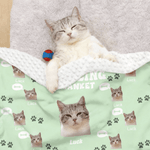 Personalised Paw Print This Is My Cuddling Blanket Face Photo Soft Pet Blanket with Name Home Decor Birthday Gift for Dog Cat Owners