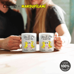 Mug personnalisé en céramique avec nom et année Cadeau de Saint-Valentin pour couple | Callie × Marsupilami®.