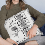 Personalized God Says I Am Toile De Jouy Birth Flower Soft Throw Pillow Cover with Bible Name Home Decor Birthday Gift for Christians Friends