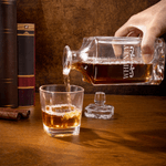 Personalized Vintage Monogram   Whiskey Decanter Wooden Box Set with Name and Initial Birthday Father's Day Gift for Men Whiskey Lovers