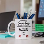 Personalized Work Made Us Coworkers Beard Lip Design Ceramic Coffee Mug with 2-8 Names Daily Use Friendship Gift for Colleagues