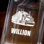 Personalised Engraved Lorry Name Whiskey Decanter Glasses with Wooden Storage Box Bar Accessory Birthday Gift for Men Whiskey Lovers