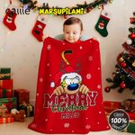 Personalized Cartoon Cute Marsupilami Soft Throw Blanket with Name Home Decor Christmas Gift for Kid Family | Callie × Marsupilami®