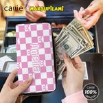 Personalized Cartoon Marsupilami Checkerboard Pattern Hand Wallet Purse with Name and Zipper Birthday Christmas Gift for Her | Callie × Marsupilami®