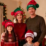 Cappello natalizio personalizzato con nome ricamato in stile unico regalo perfetto di Natale per famiglia